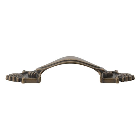 Gliderite Hardware 3-1/2 in. Center to Center Antique Brass Rustic Cabinet Pull - 4116-AB, 10PK 4116-AB-10